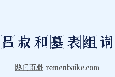 吕叔和墓表组词是什么意思的图片